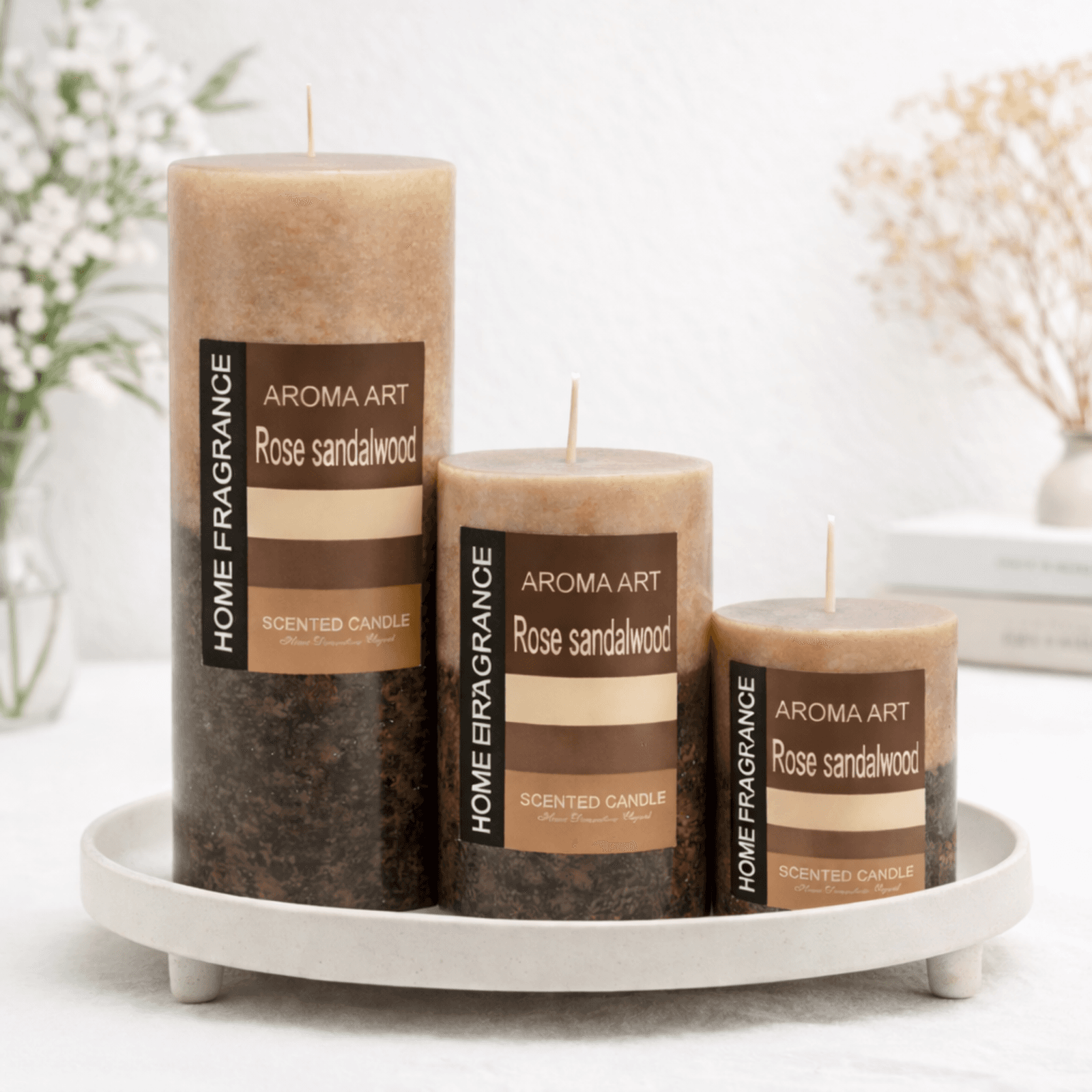 שלישיית נרות ארומה Rose Sandalwood